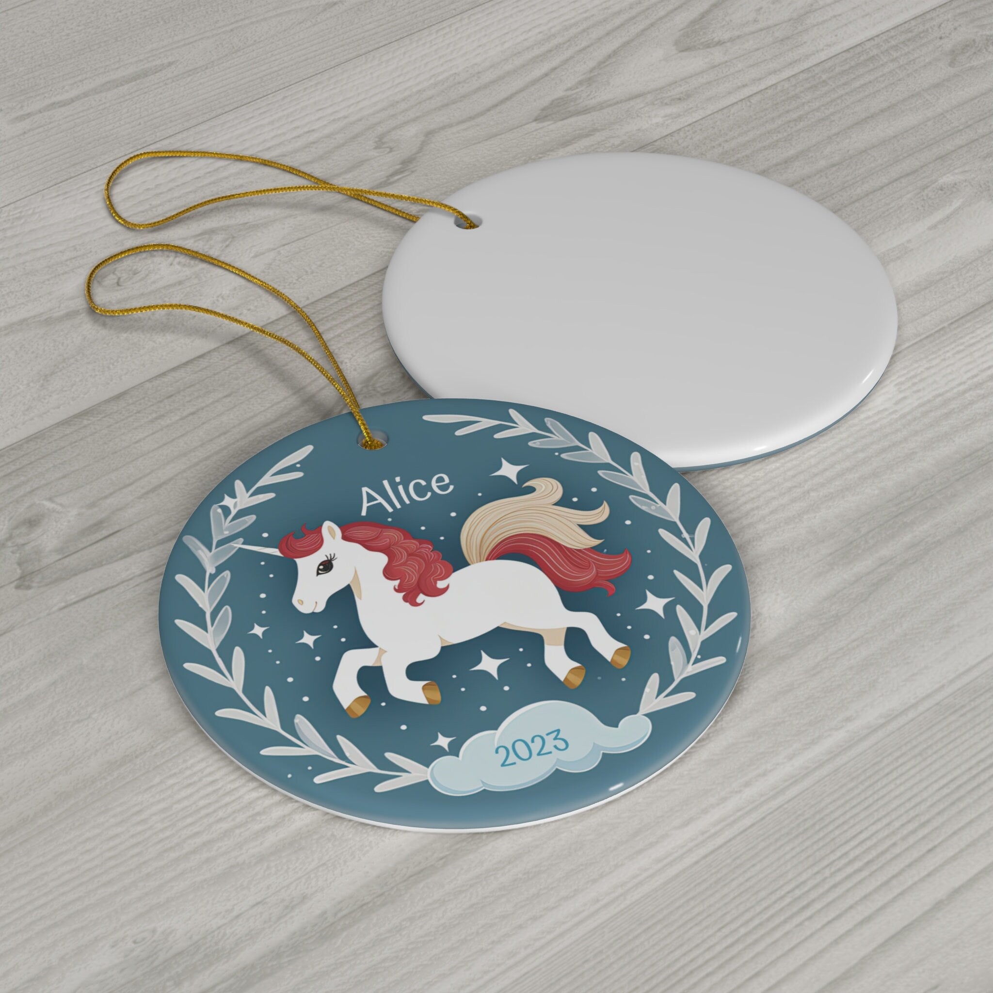 Personalized Unicorn & Cloud Ornament