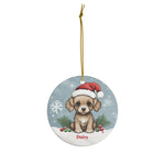 Personalized Cute Dog in a Santa Hat Ornament