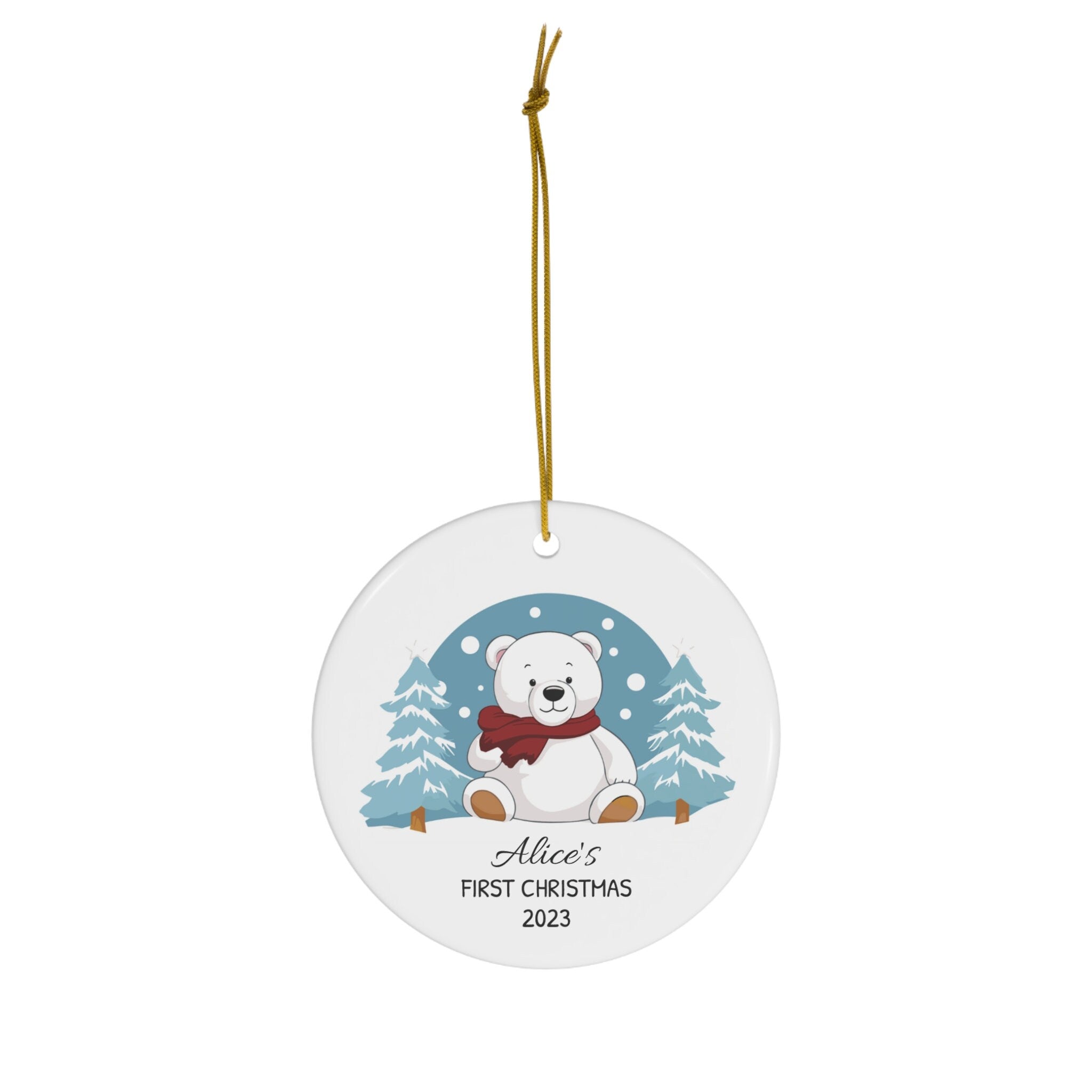 Personalized Child's First Christmas Polar Bear Ornament