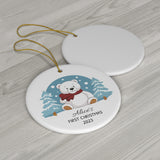 Personalized Child's First Christmas Polar Bear Ornament