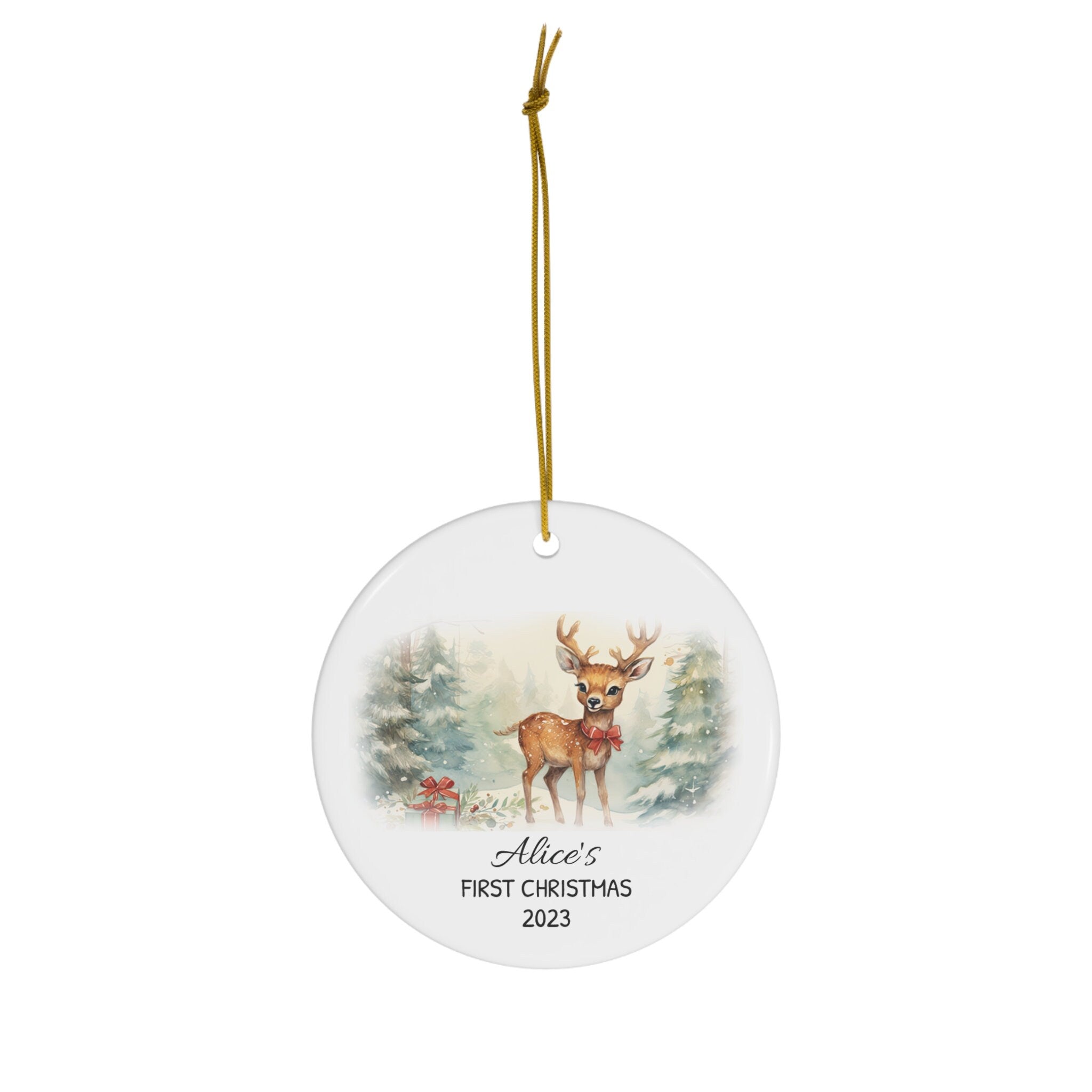 Personalized Child's First Christmas Deer Ornament