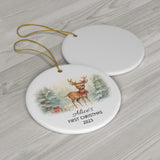 Personalized Child's First Christmas Deer Ornament