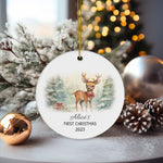 Personalized Child's First Christmas Deer Ornament