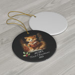 Personalized Fox On Christmas Eve Ornament