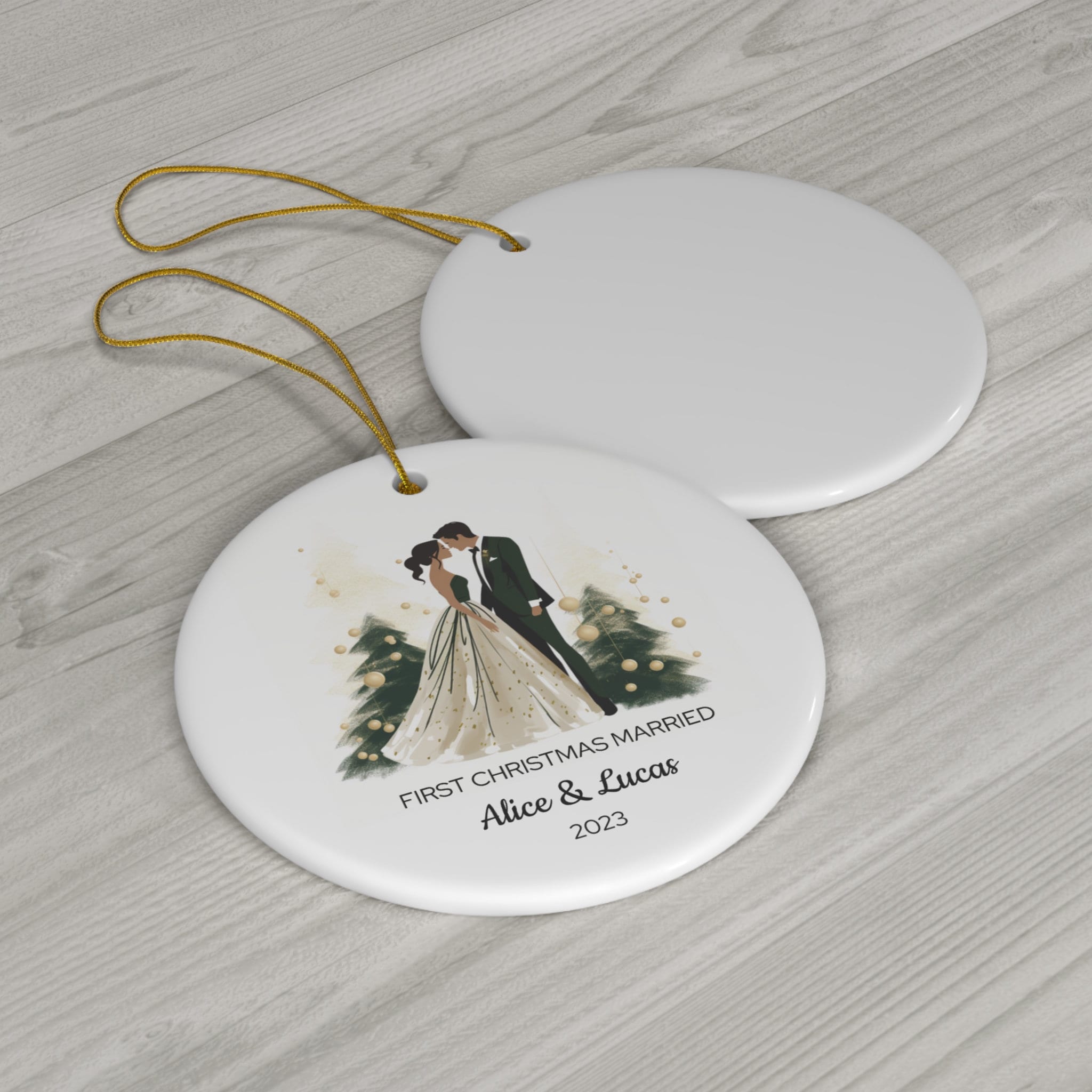 Personalized First Christmas Married Ornament