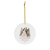 Personalized First Christmas Married Watercolor Ornament