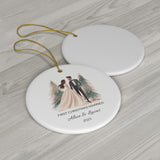 Personalized First Christmas Married Watercolor Ornament