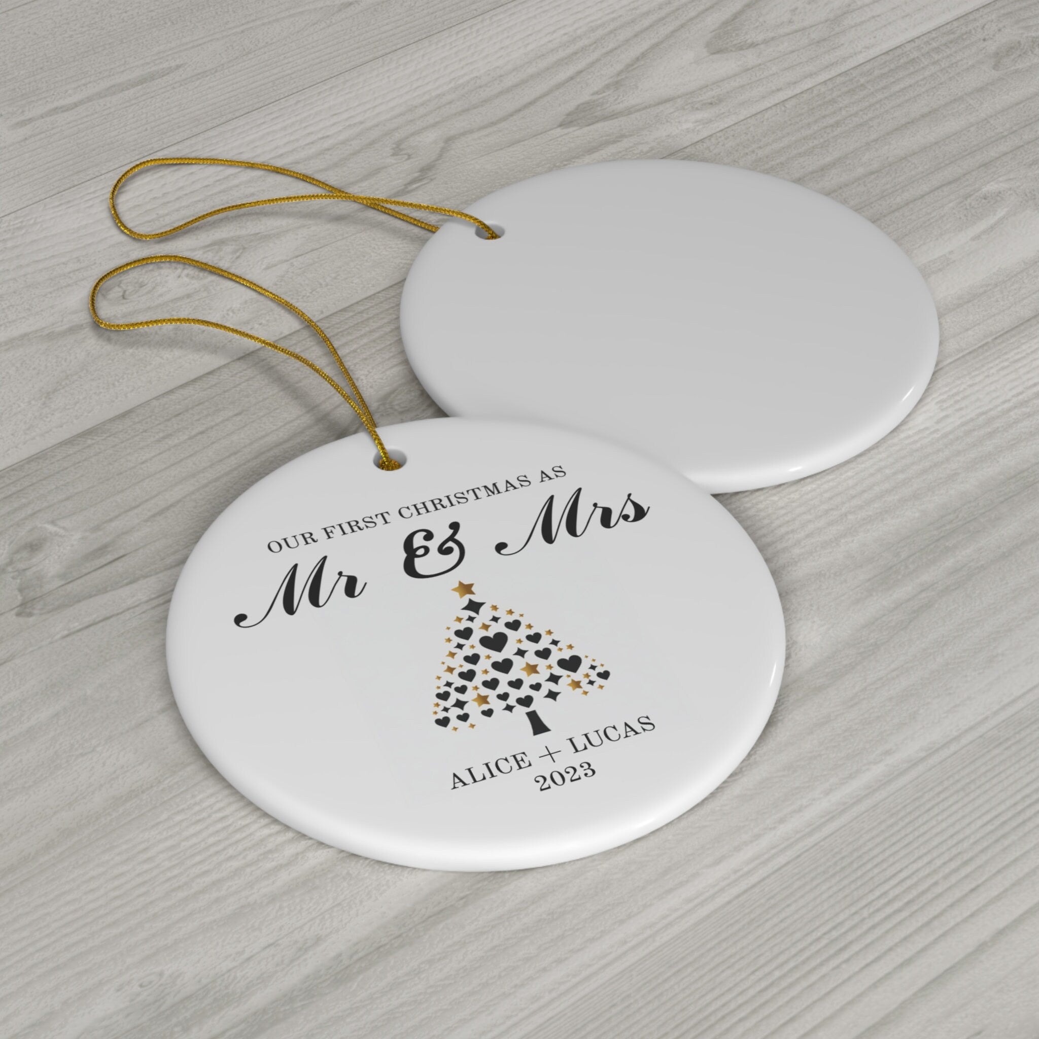 Personalized Mr & Mrs First Christmas Married Ornament