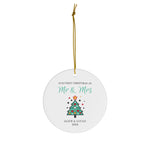 Personalized Cute Mr & Mrs First Christmas Married Ornament
