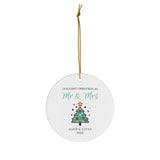 Personalized Cute Mr & Mrs First Christmas Married Ornament