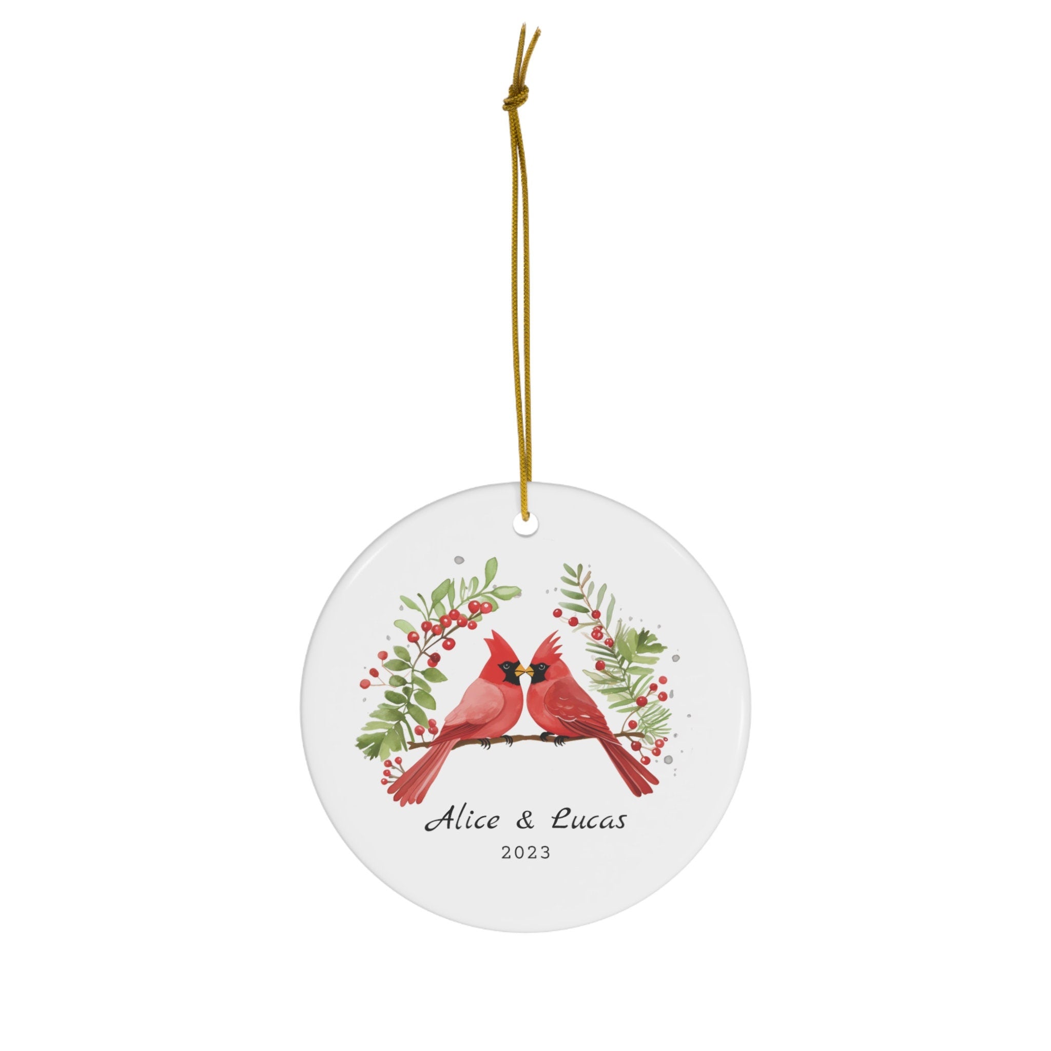 Personalized Cardinal Birds Ornament
