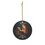 Personalized Child's First Christmas Girl & Dog Ornament