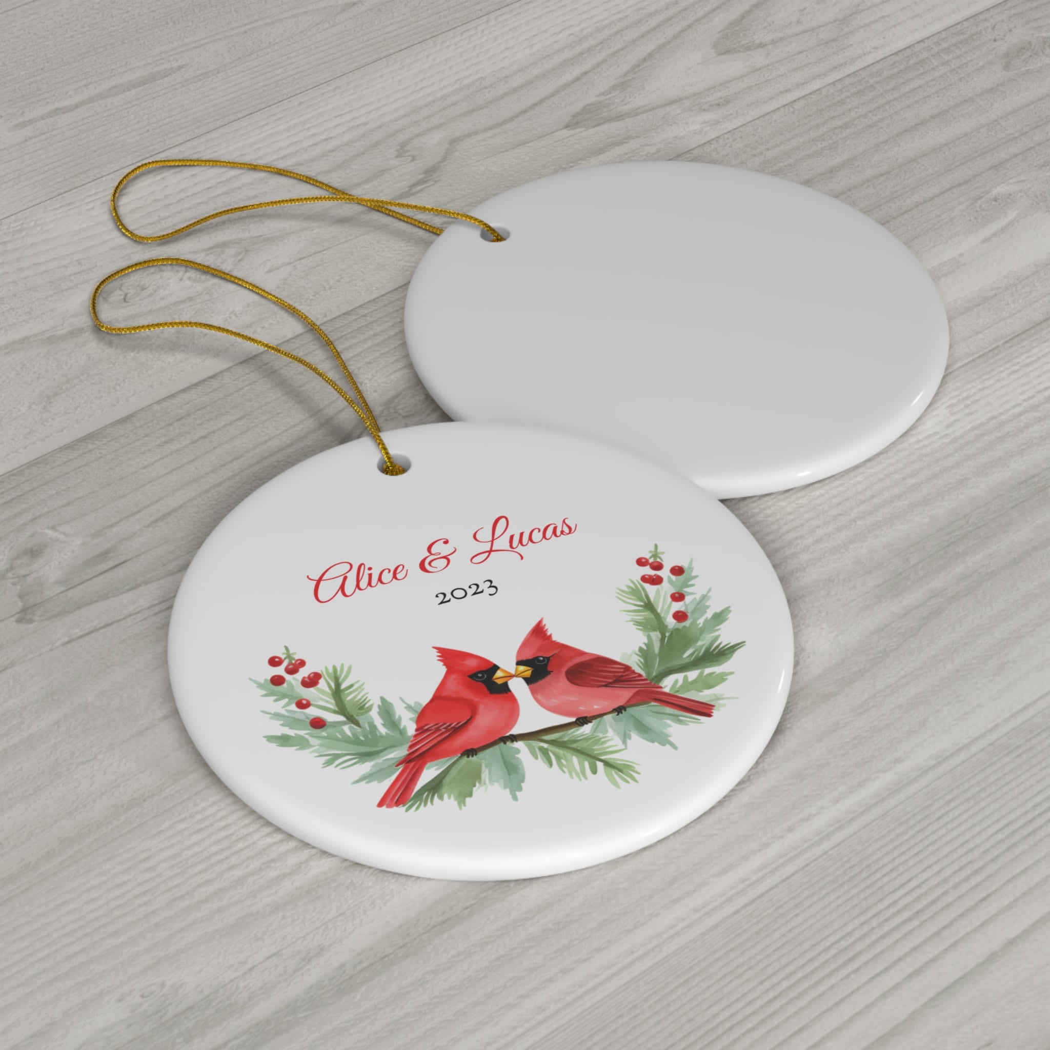 Personalized Cardinal Birds Ornament