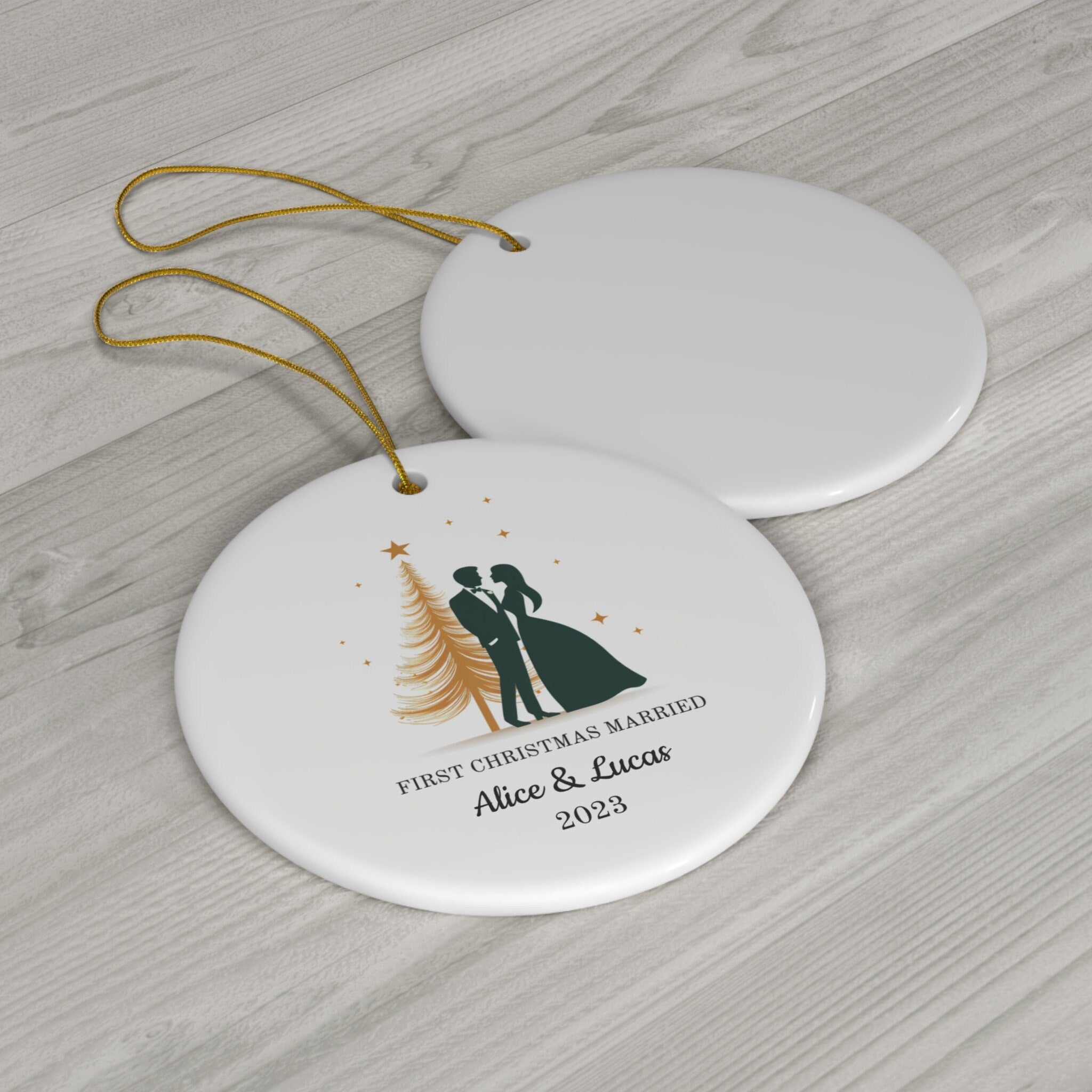 Personalized First Christmas Married Ornament