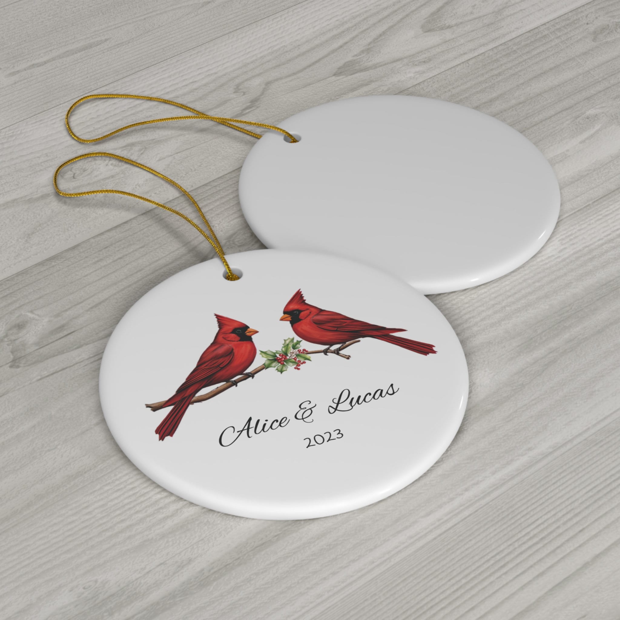 Personalized Cardinal Birds Ornament