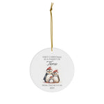 Personalized Family Of Three Family Penguins Ornament
