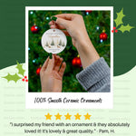 Personalized Our First Christmas Reindeer & Pine Trees Couples Ornament