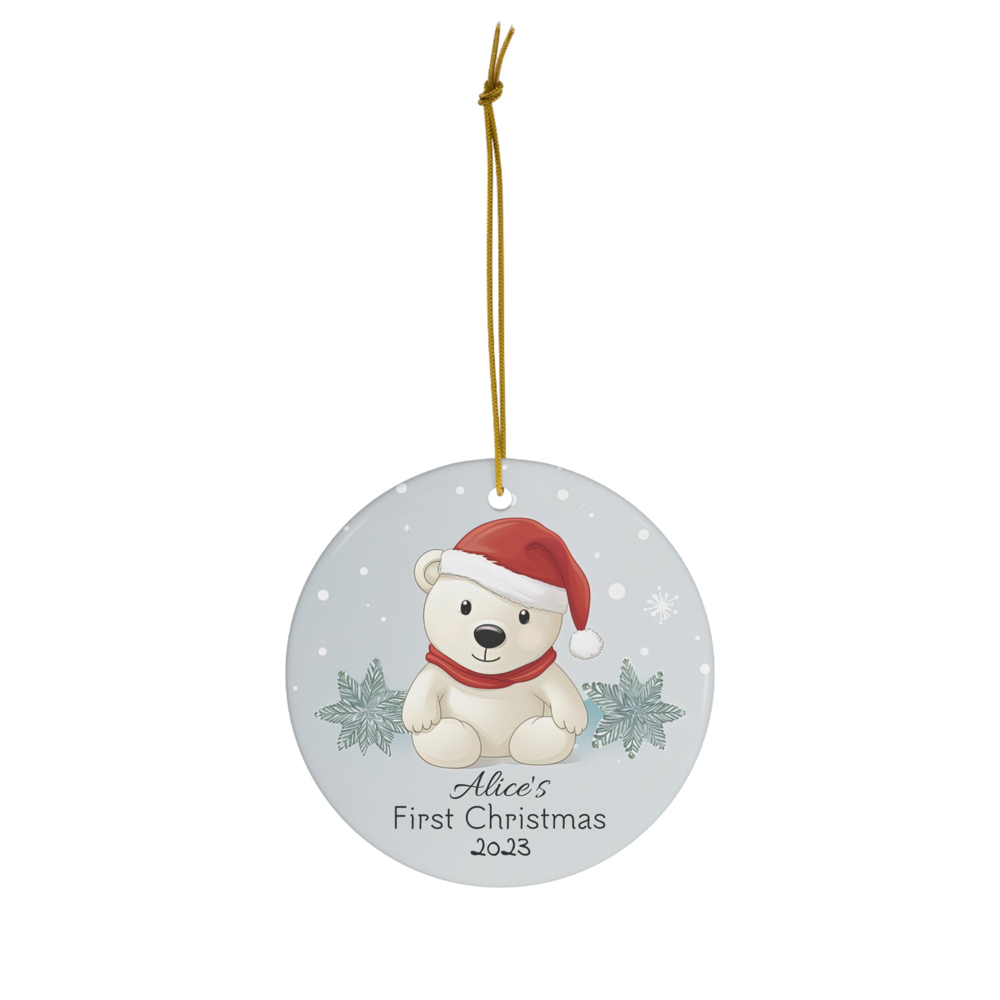 Personalized Child's First Christmas Bear Ornament