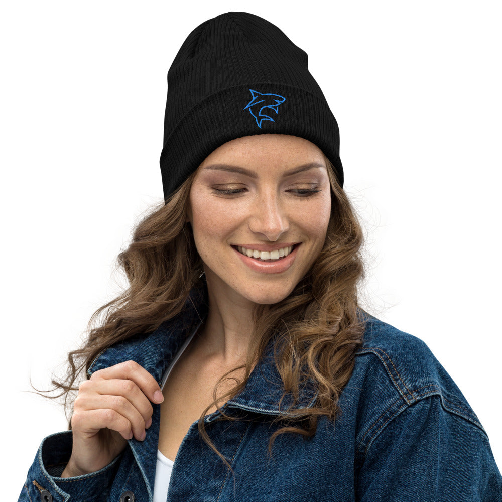 Shark Embroidered Organic Eco Friendly Beanie