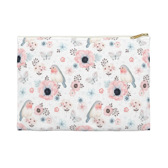 Red Robins, Butterflies & Flowers Accessories Pouch