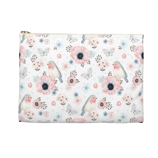 Red Robins, Butterflies & Flowers Accessories Pouch