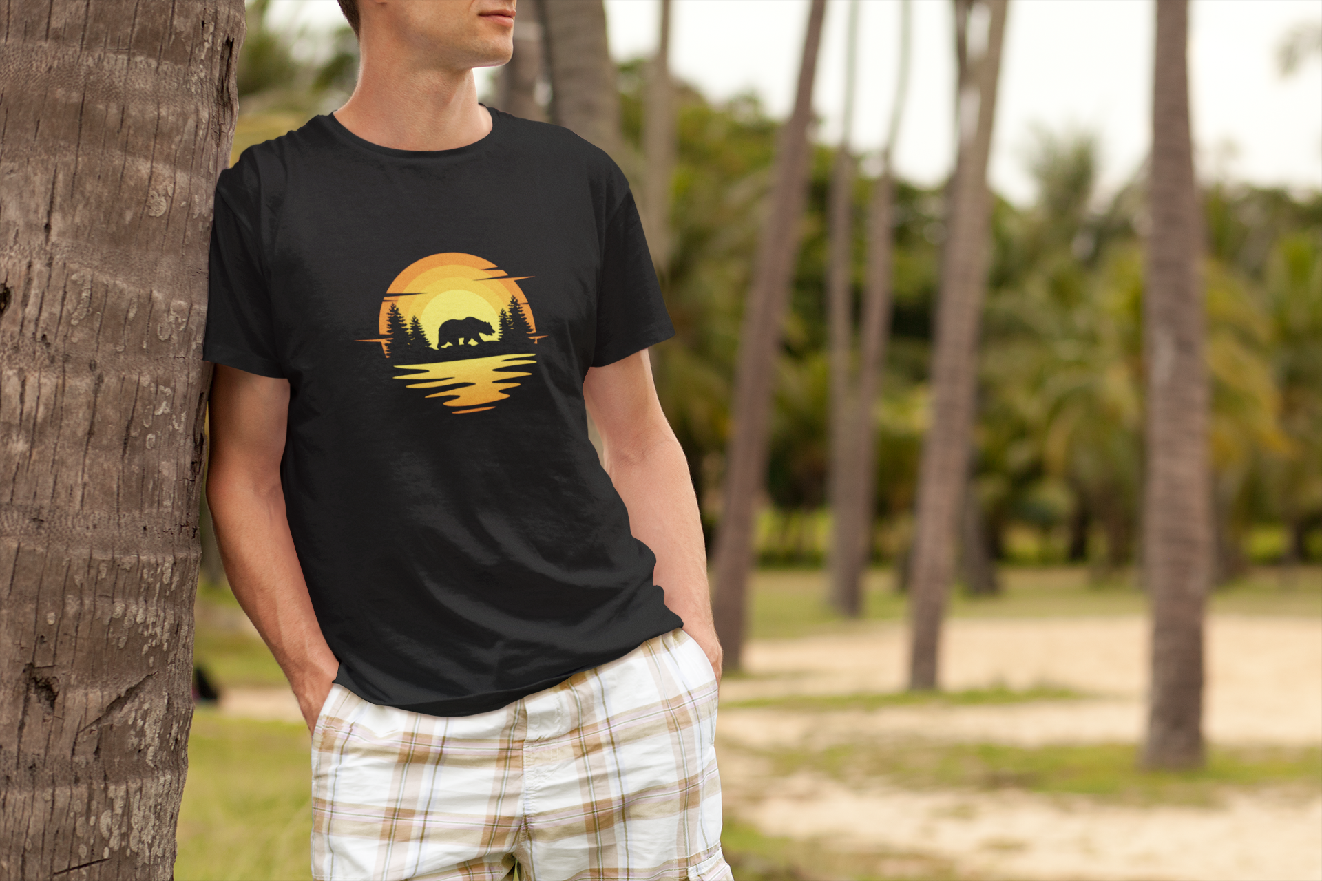 Sunset Bear Softstyle T-Shirt