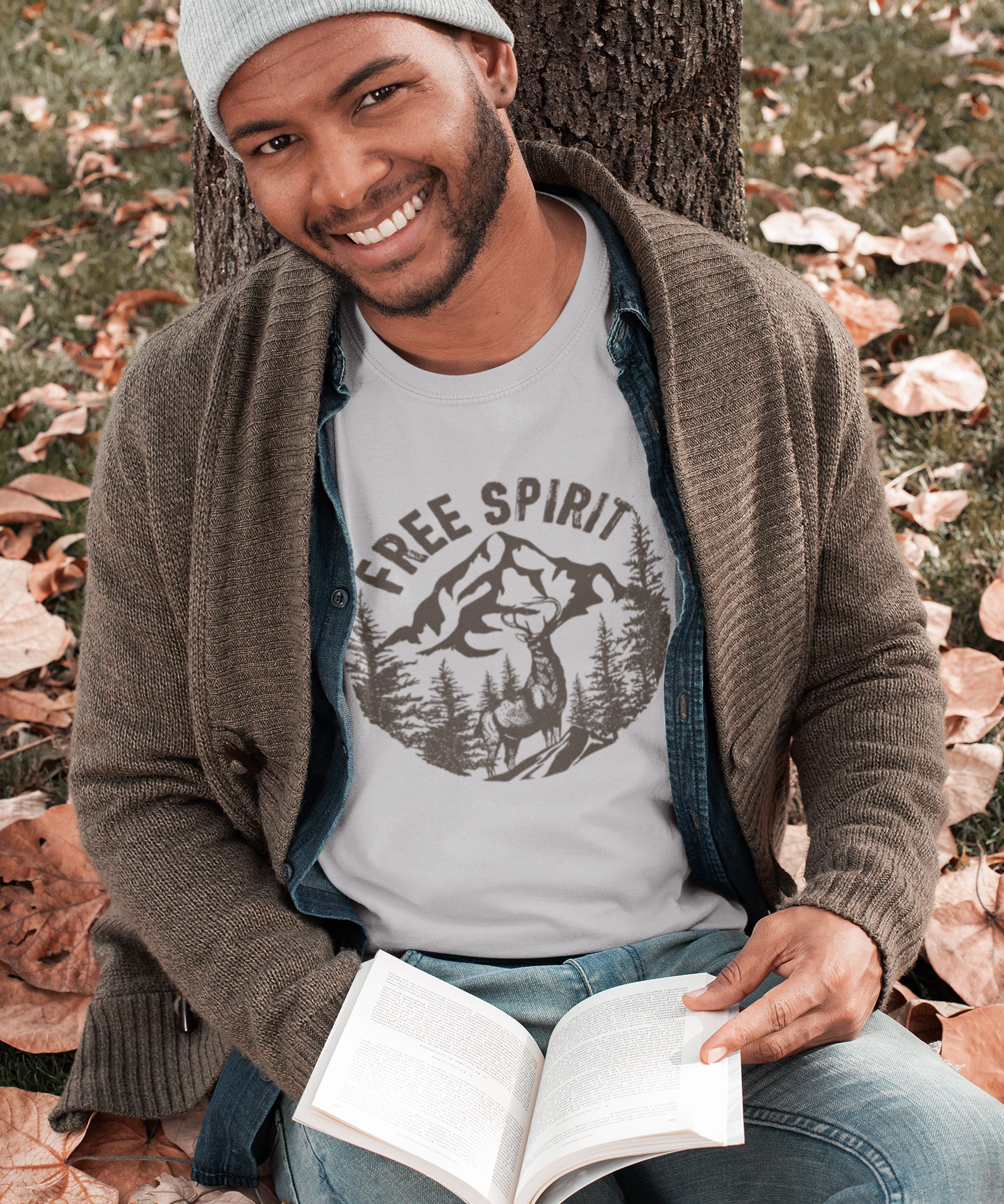 Free Spirit Elk & Mountains Softstyle T-Shirt