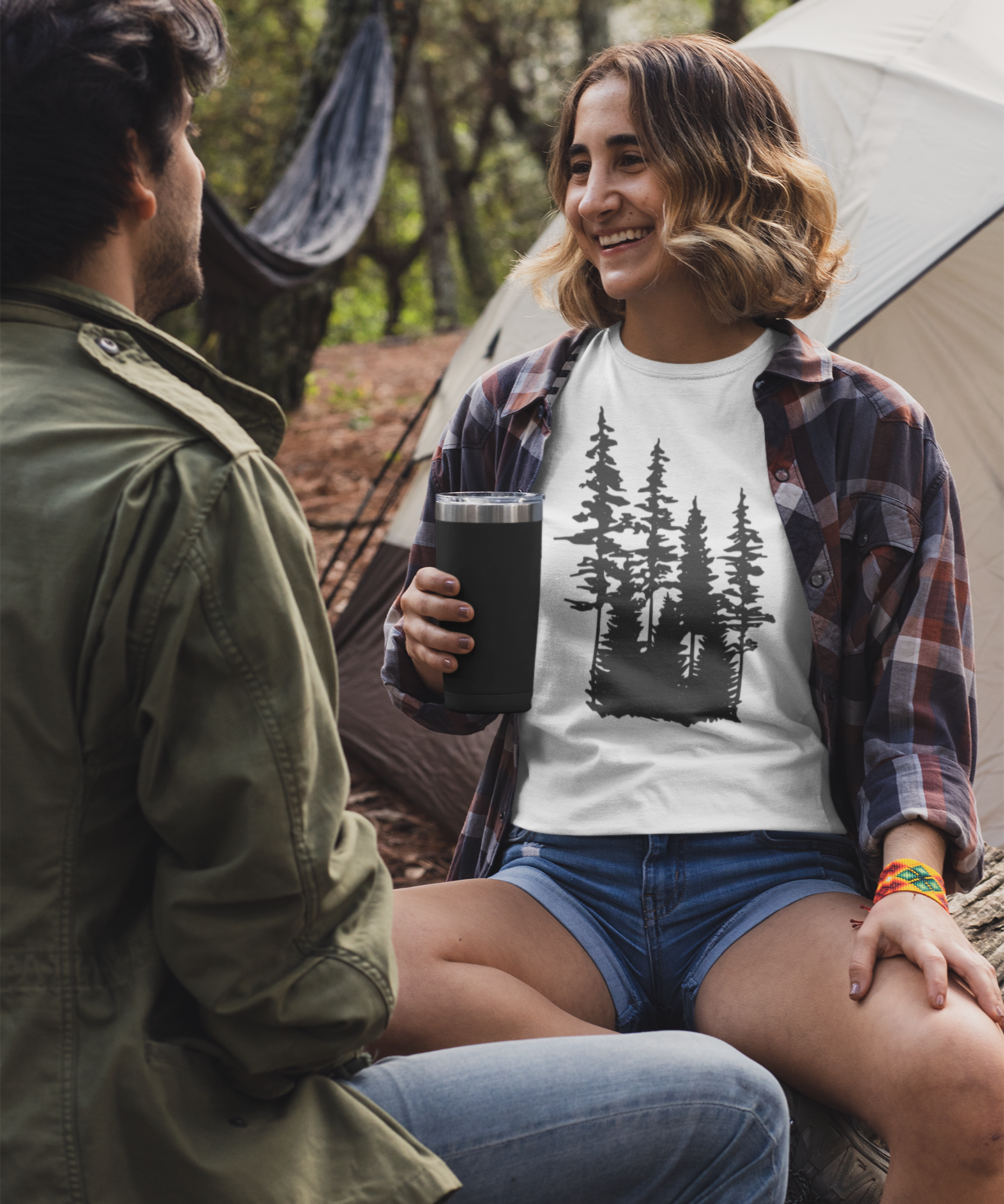 Forest & Pine Trees Softstyle Softstyle T-Shirt