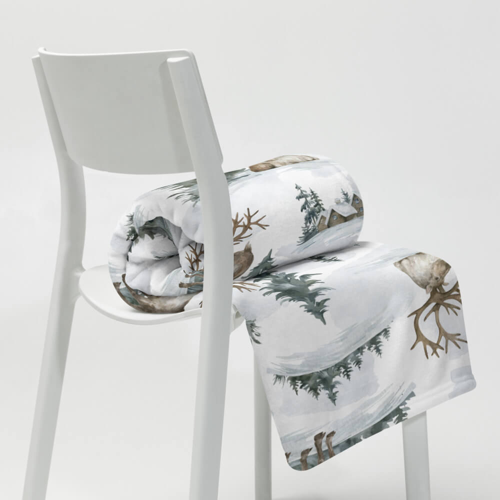Christmas Reindeer Throw Blanket