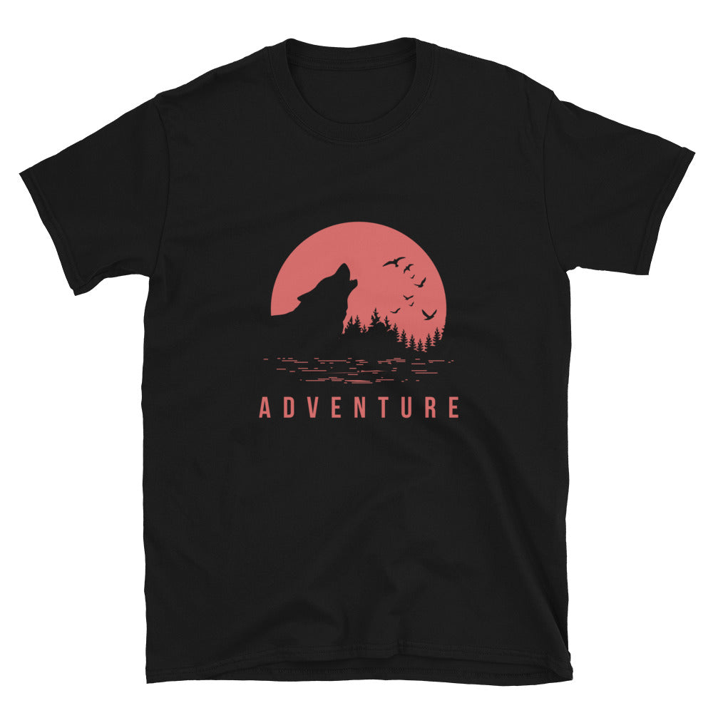 Wolf Adventure Red Sun Softstyle T-Shirt