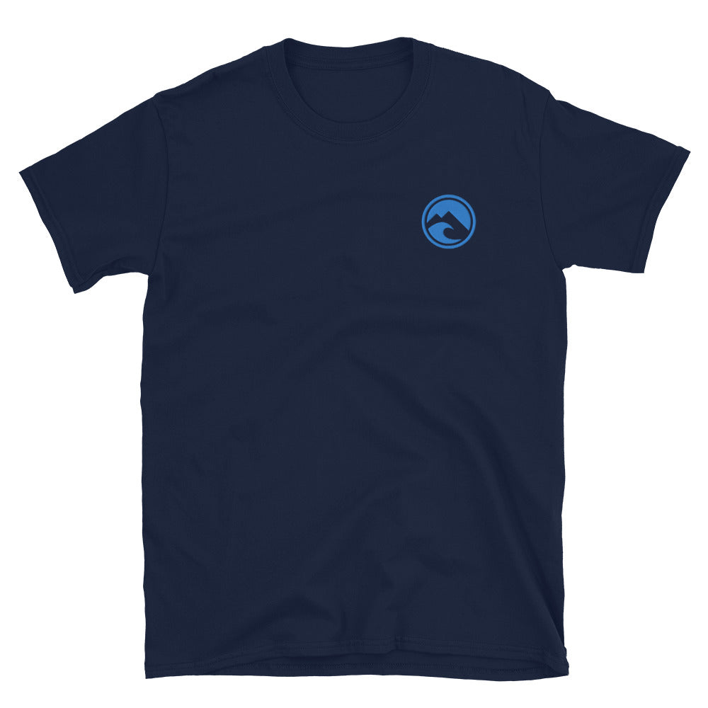 Ocean Wave & Mountain Embroidered Softstyle T-Shirt