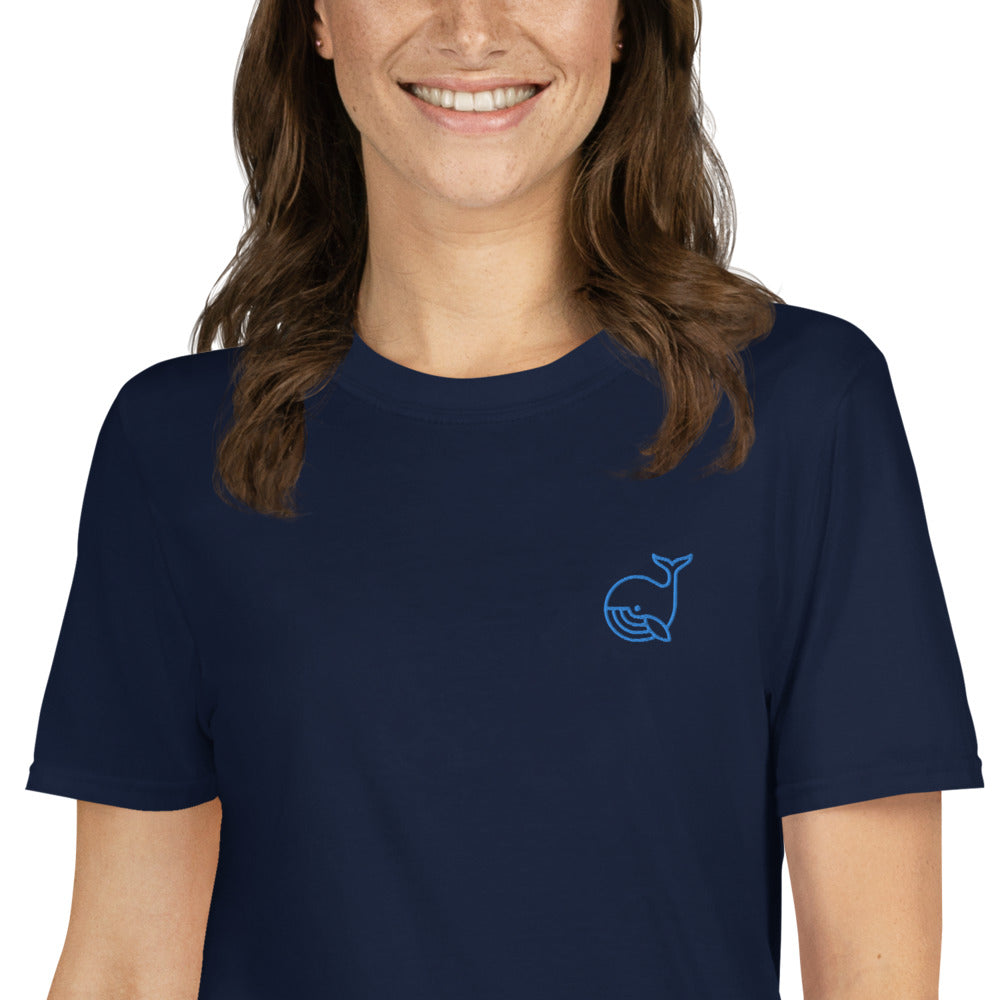 Cute Whale Embroidered Softstyle T-Shirt