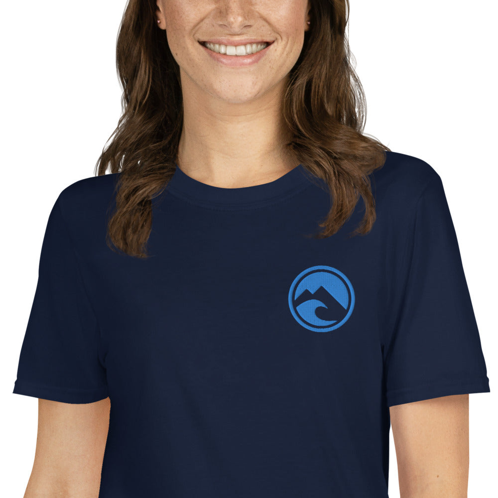 Ocean Wave & Mountain Embroidered Softstyle T-Shirt