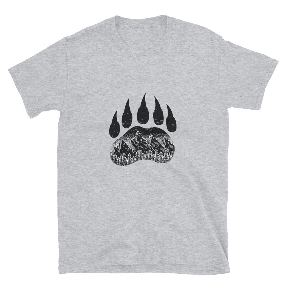 Grizzly Bear Paw & Mountains Softstyle T-Shirt