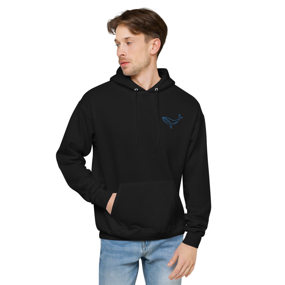 Humpback Whale Embroidered Fleece Hoodie