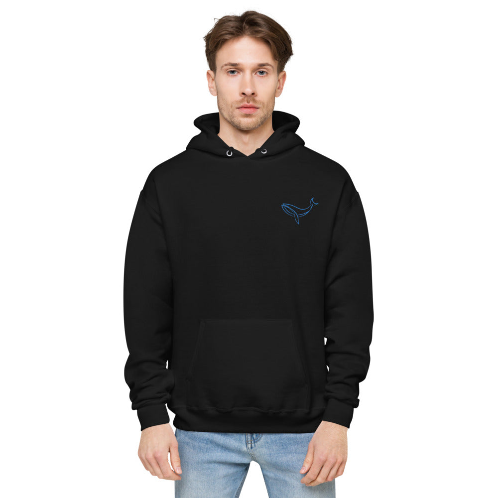 Humpback Whale Embroidered Fleece Hoodie