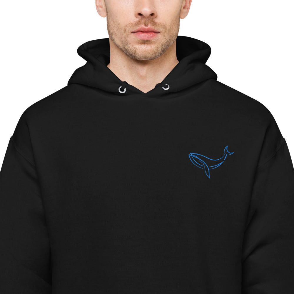 Humpback Whale Embroidered Fleece Hoodie