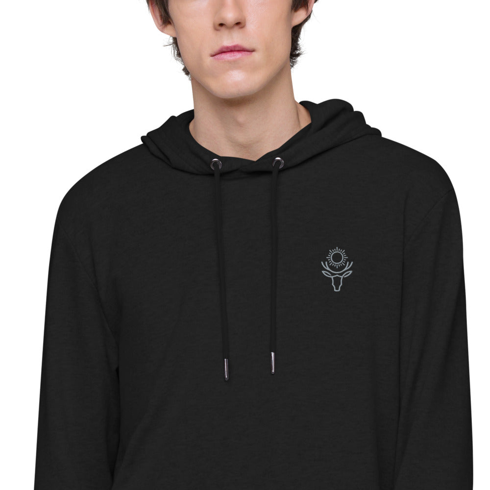 Sun Elk Embroidered Lightweight Hoodie