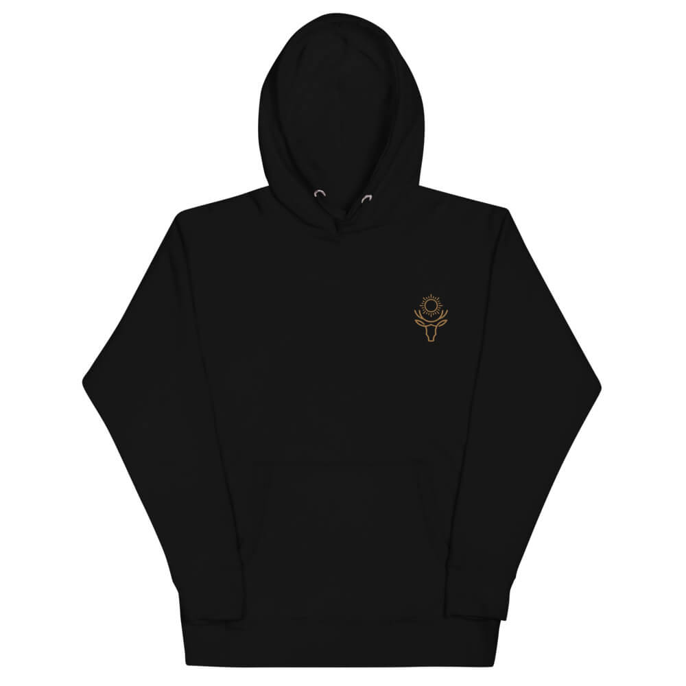 Sun Elk Embroidered Men's Hoodie