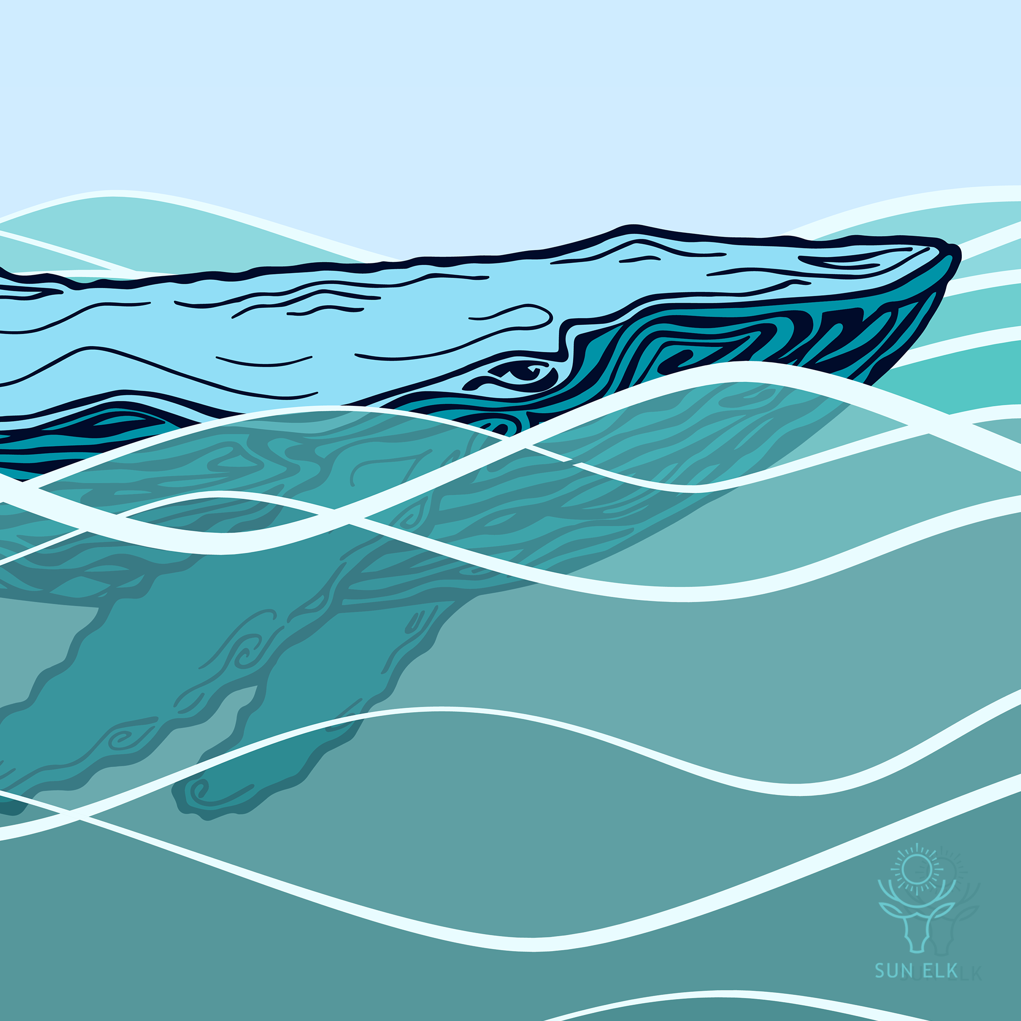 Humpback Whale Throw Pillow