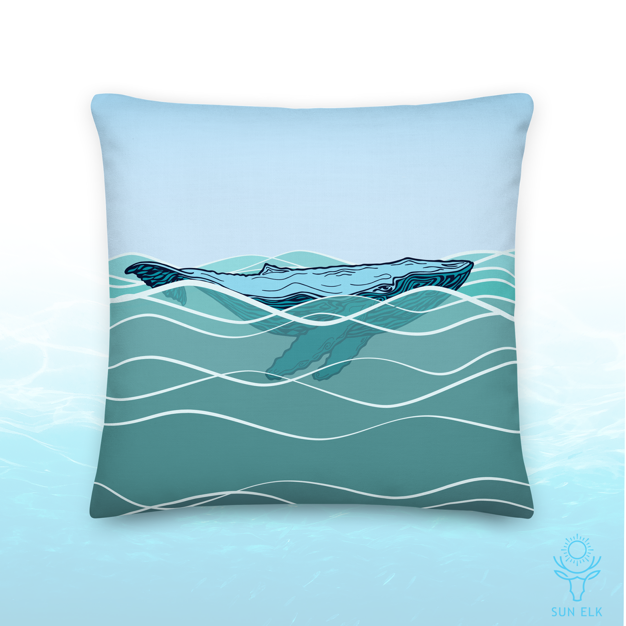 Humpback Whale Throw Pillow