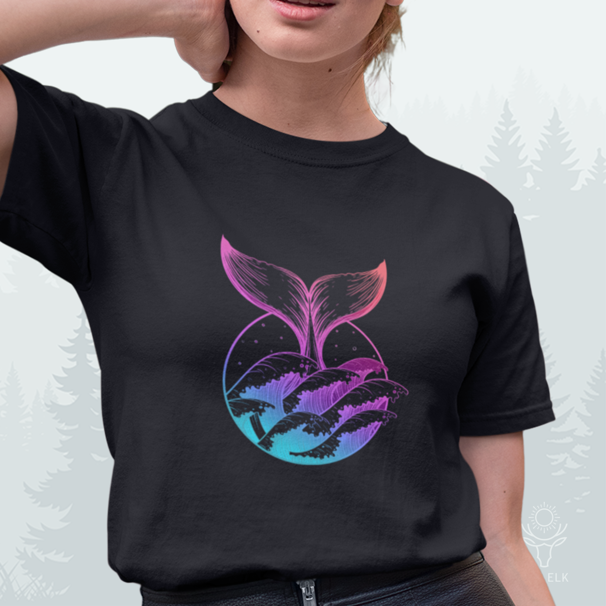 Psychedelic Whale Softstyle Softstyle T-Shirt