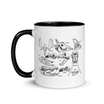 Animal Skulls Sketches Black Mug, 11oz