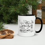 Animal Skulls Sketches Black Mug, 11oz