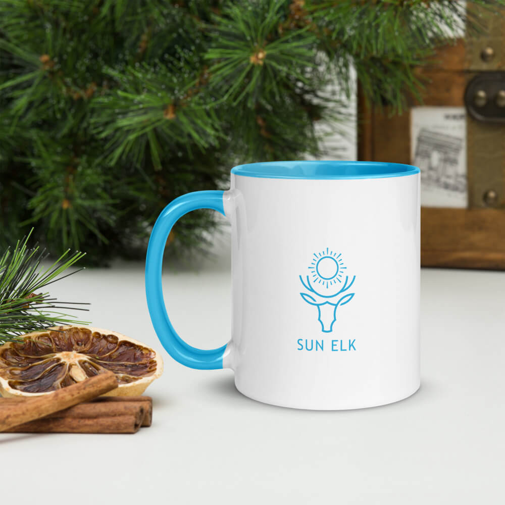 Sun Elk Blue Mug, 11oz