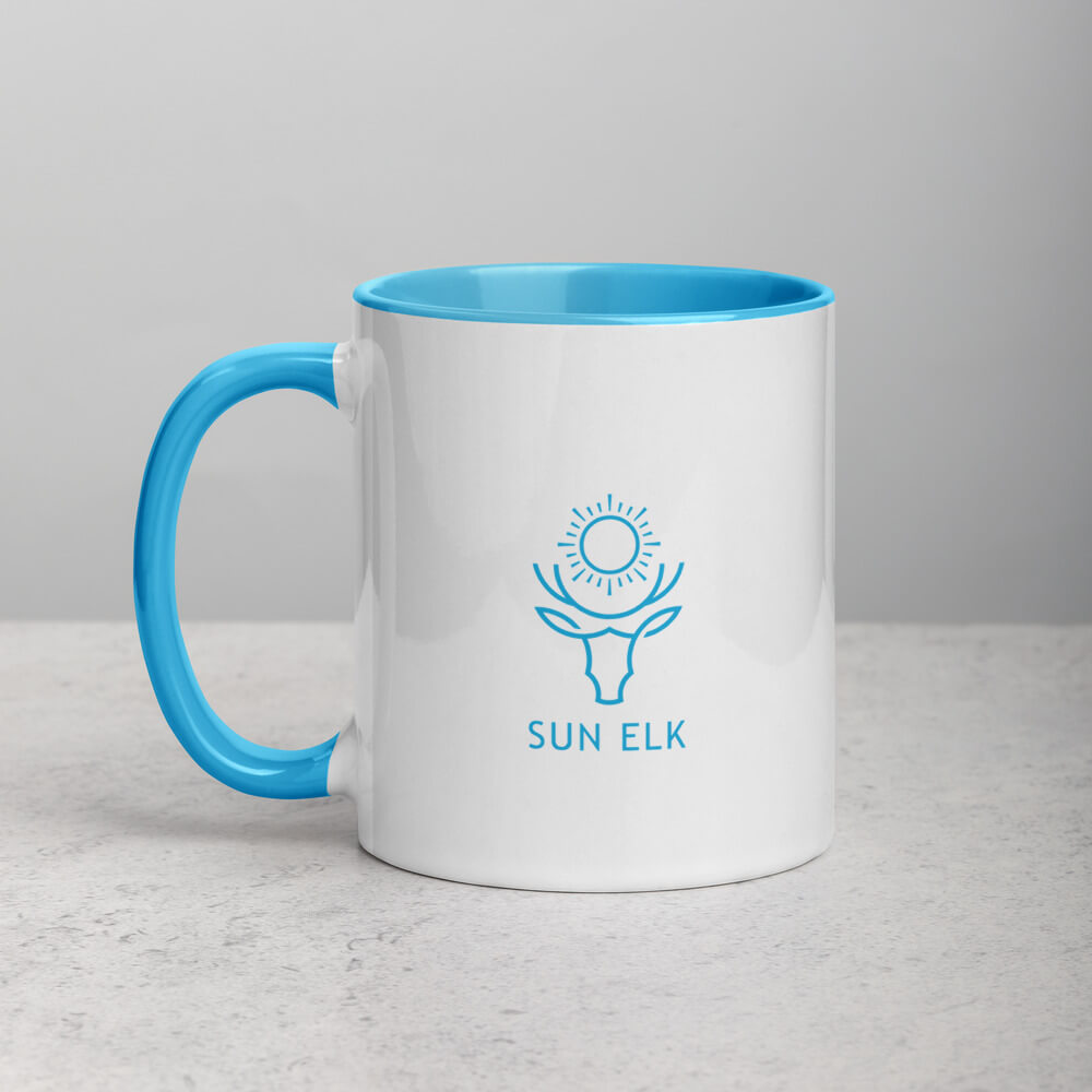 Sun Elk Blue Mug, 11oz