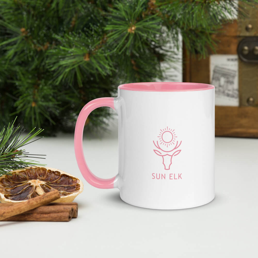 Sun Elk Pink Mug, 11oz