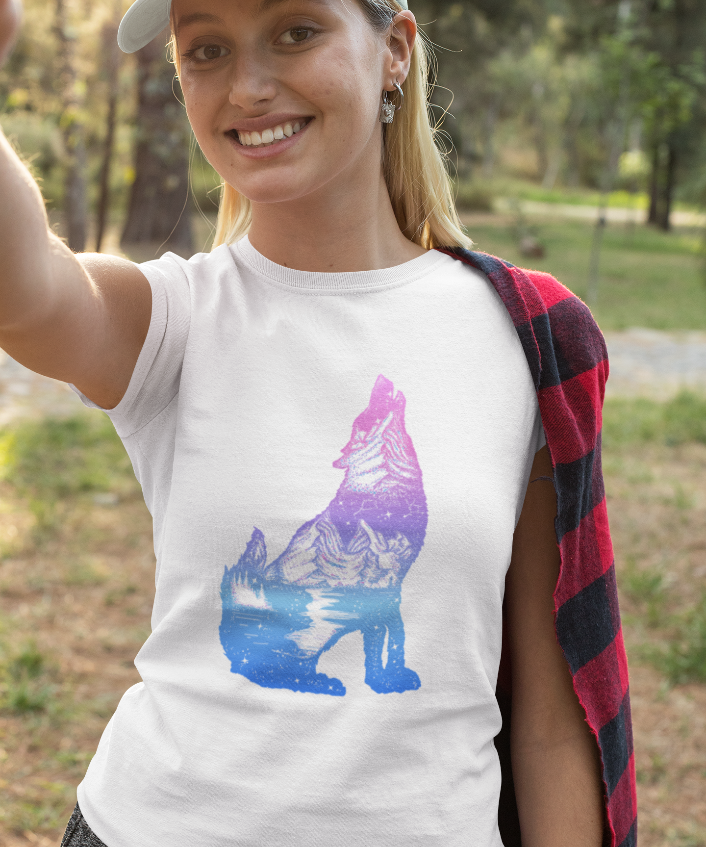 Howling Wolf & Mountains Softstyle T-Shirt